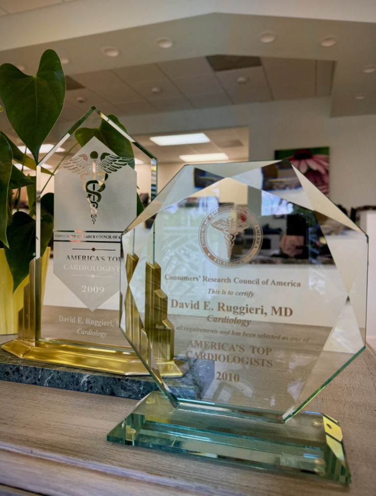 image of several of Dr. Ruggieri's awards